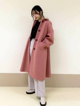「N.（N. Natural Beauty Basic）（エヌエヌナチュラルビューティーベーシック）のアイテム（ステンカラーコート）」を使った、N. STAFFさん（レディース・166cm）の冬コーディネート