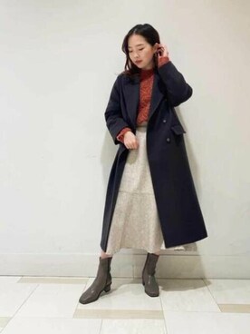 「N.（N. Natural Beauty Basic）（エヌエヌナチュラルビューティーベーシック）のアイテム（チェスターコート）」を使った、N. STAFFさん（レディース・159cm）の冬コーディネート
