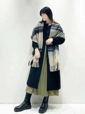 「N.（N. Natural Beauty Basic）（エヌエヌナチュラルビューティーベーシック）のアイテム（ノーカラーコート）」を使った、N. STAFFさん（レディース・163cm）の冬コーディネート