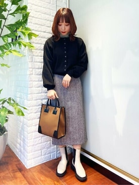 N. STAFFさん（レディース・163cm）の冬コーディネート