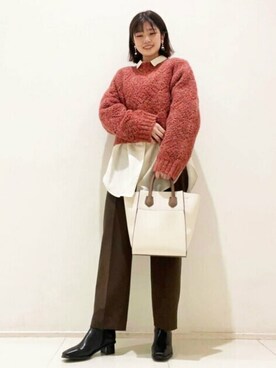 N. STAFFさん（レディース・158cm）の冬コーディネート