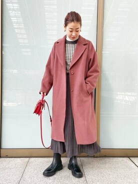 「N.（N. Natural Beauty Basic）（エヌエヌナチュラルビューティーベーシック）のアイテム（チェスターコート）」を使った、N. STAFFさん（レディース・156cm）の冬コーディネート