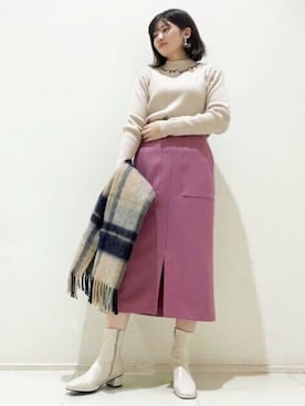 N. STAFFさん（レディース・158cm）の冬コーディネート