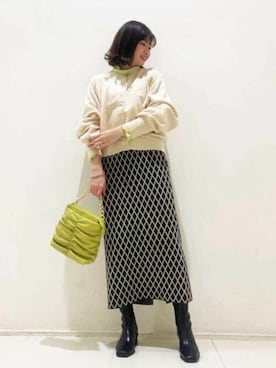 N. STAFFさん（レディース・158cm）の冬コーディネート