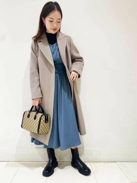 「N.（N. Natural Beauty Basic）（エヌエヌナチュラルビューティーベーシック）のアイテム（チェスターコート）」を使った、N. STAFFさん（レディース・159cm）の冬コーディネート