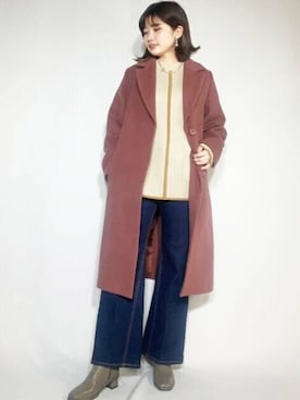 「N.（N. Natural Beauty Basic）（エヌエヌナチュラルビューティーベーシック）のアイテム（チェスターコート）」を使った、N. STAFFさん（レディース・158cm）の冬コーディネート