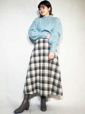 N. STAFFさん（レディース・158cm）の冬コーディネート