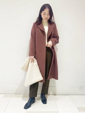 「N.（N. Natural Beauty Basic）（エヌエヌナチュラルビューティーベーシック）のアイテム（チェスターコート）」を使った、N. STAFFさん（レディース・159cm）の冬コーディネート