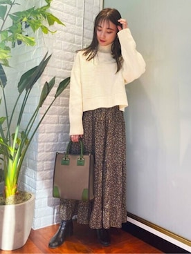 N. STAFFさん（レディース・157cm）の冬コーディネート