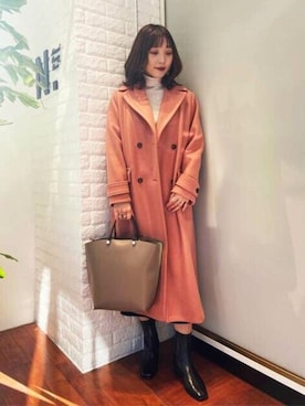 「N.（N. Natural Beauty Basic）（エヌエヌナチュラルビューティーベーシック）のアイテム（チェスターコート）」を使った、N. STAFFさん（レディース・163cm）の冬コーディネート