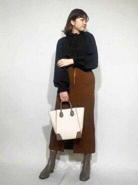 N. STAFFさん（レディース・158cm）の冬コーディネート