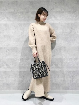 N. STAFFさん（レディース・156cm）の冬コーディネート