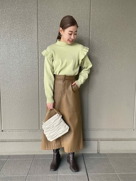 N. STAFFさん（レディース・157cm）の冬コーディネート