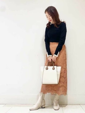 N. STAFFさん（レディース・159cm）の冬コーディネート