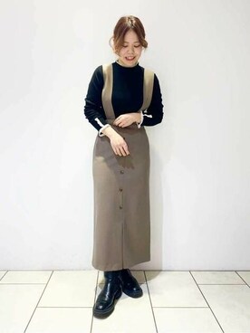 N. STAFFさん（レディース・154cm）の冬コーディネート