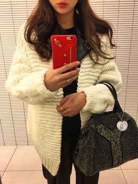 「LEPSIM（レプシィム）のタックイージーワイドパンツ　732746（その他パンツ）」を使った、y.u.n.o.nさん（レディース・163cm）の冬コーディネート