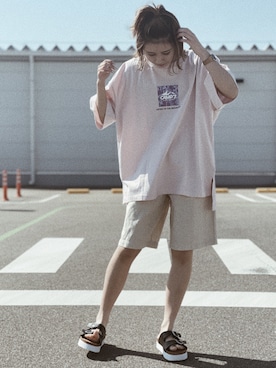 「CAMP7」｜「アイテム（サンダル）」を使った、komaki0913さん（レディース・160cm）の春コーディネート