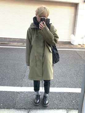 「JOURNAL STANDARD relume（ジャーナルスタンダード　レリューム）のアイテム（モッズコート）」を使った、Aoiさん（メンズ・165cm）の冬コーディネート