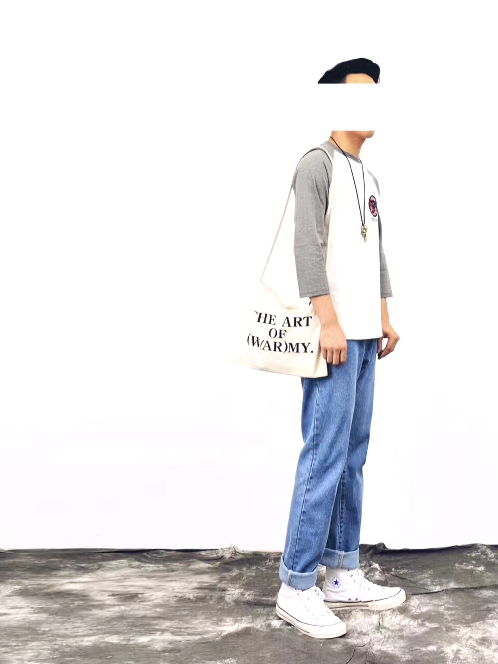 「夏」｜「BAPEのアイテム（デニムパンツ、ブルー系）」を使った、Sunflowerlabさん（メンズ・182cm）の春コーディネートの1枚目の写真