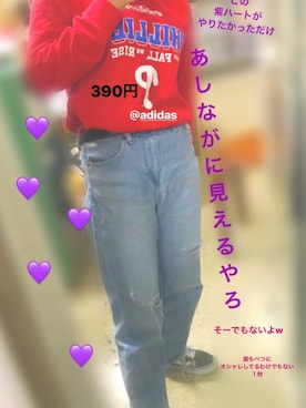 「UNIQLO（ユニクロ）のアイテム（Denim pants、ブルー系）」を使った、さくらさん（レディース・145cm）の春コーディネート