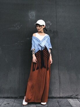 「initial（イニシャル）のアイテム（ジャケット/アウター）」を使った、唔未人さん（レディース・160cm）の夏コーディネート
