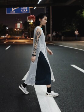 「盐系风格」｜「アイテム（スカート）」を使った、唔未人さん（レディース・160cm）の秋コーディネート