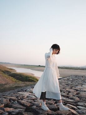 「盐系风格」｜「アイテム（ワンピース/ドレス）」を使った、唔未人さん（レディース・160cm）の秋コーディネート