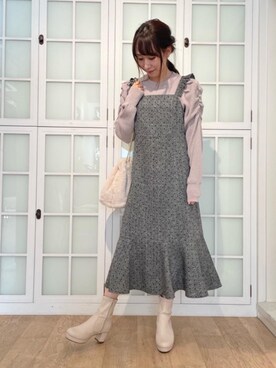 「マーメイドワンピ」｜あーちゃん。さん（レディース・156cm）の秋コーディネート