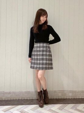 「台形スカート」｜あーちゃん。さん（レディース・156cm）の冬コーディネート