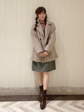 「タートル」｜「アイテム（その他アウター）」を使った、あーちゃん。さん（レディース・156cm）の冬コーディネート