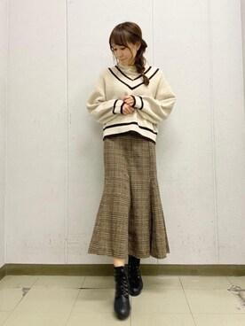 「リアルバイ」｜「アイテム（ブーツ）」を使った、あーちゃん。さん（レディース・156cm）の冬コーディネート