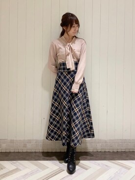 「リアルバイ」｜「アイテム（ブーツ）」を使った、あーちゃん。さん（レディース・156cm）の冬コーディネート