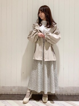 「春コート」｜「アイテム（ブルゾン）」を使った、あーちゃん。さん（レディース・156cm）の冬コーディネート