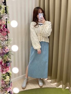 「ウエストキュッと」｜あーちゃん。さん（レディース・156cm）の春コーディネート