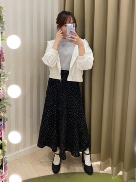 「MAJESTIC LEGON（マジェスティックレゴン）のアイテム（バレッタ/ヘアクリップ）」を使った、あーちゃん。さん（レディース・156cm）の春コーディネート