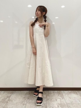 「フレアワンピ」｜あーちゃん。さん（レディース・156cm）の夏コーディネート