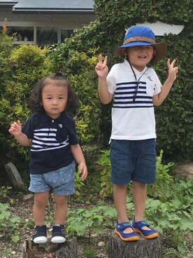 「きょうだいコーデ」｜「アイテム（サンダル）」を使った、Ｙ♡Ｕ   さん（キッズ・90cm）の夏コーディネート