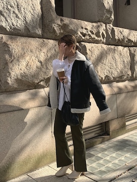 「LOWRYS FARM（ローリーズファーム）のストレッチヒールブーツ　851418（ブーツ）」を使った、hacoさん（レディース・154cm）の冬コーディネート