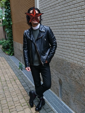 by Tass Standardのライダースジャケットを使った人気ファッション  