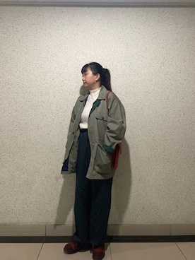 「red」｜「アイテム（ブーツ）」を使った、フィ太郎🇰🇷휘뚜루마뚜루さん（レディース・164cm）の冬コーディネート