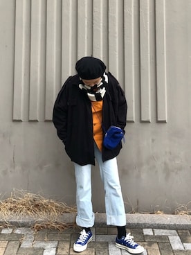 「チャックテイラー」｜「アイテム（その他）」を使った、フィ太郎🇰🇷휘뚜루마뚜루さん（レディース・164cm）の冬コーディネート