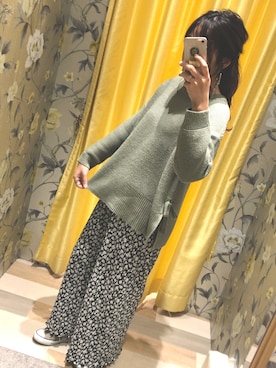 「Green　Parks（グリーンパークス）のアイテム（その他パンツ）」を使った、ほりこさん（レディース・165cm）の冬コーディネート