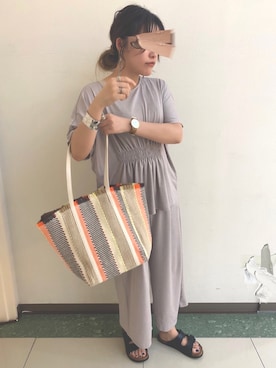 「Green　Parks（グリーンパークス）のアイテム」を使った、ほりこさん（レディース・165cm）の夏コーディネート