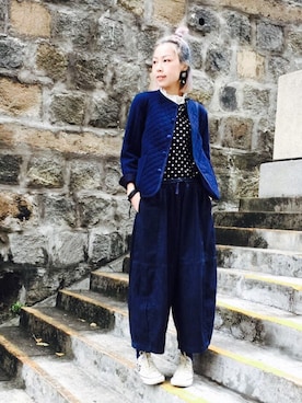 「BLUE BLUE（ブルーブルー）のアイテム（ジャケット/アウター）」を使った、i_am_ah_mic  🇭🇰さん（レディース・168cm）の春コーディネート