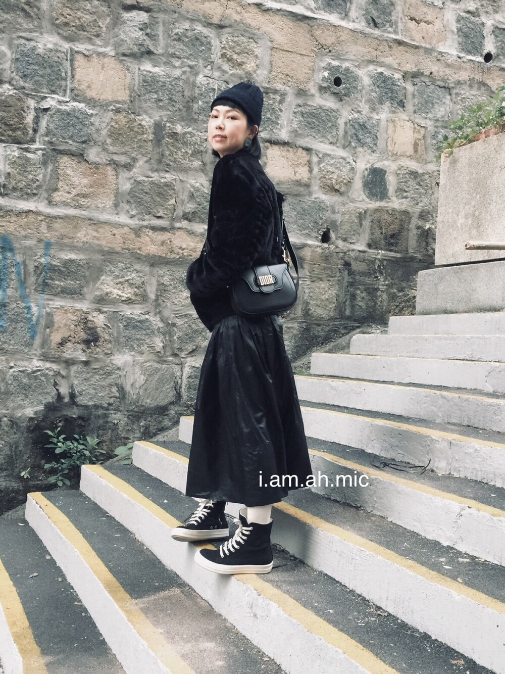 「OVERRIDEのアイテム（帽子、ブルー系）」を使った、i_am_ah_mic  🇭🇰さん（レディース・168cm）の冬コーディネートの1枚目の写真