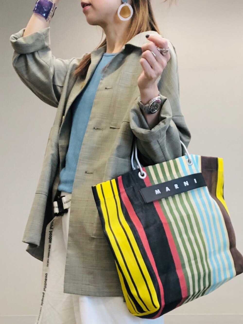 「sAnのアイテム（バングル/リストバンド、パープル系）」を使った、i_am_ah_mic  🇭🇰さん（レディース・168cm）の秋コーディネートの1枚目の写真