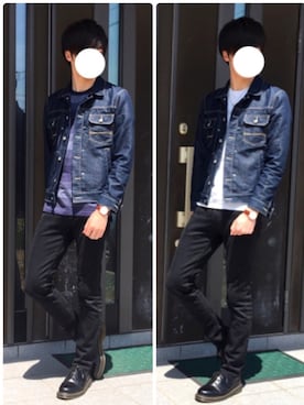 「ダニエルウェリントン」｜「アイテム（デニムジャケット）」を使った、りょうすけさん（メンズ・178cm）の春コーディネート