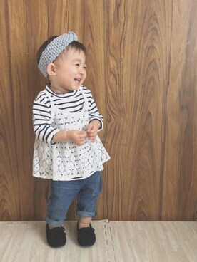 「アイテム（キャミソール）」を使った、rei♡さん（キッズ・80cm）の春コーディネート