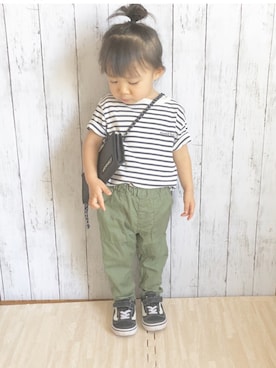 「Gramicci（グラミチ）のアイテム（財布/小物）」を使った、rei♡さん（キッズ・80cm）の夏コーディネート