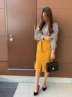 「黄色スカート」｜ytm0608さん（レディース・170cm）の秋コーディネート